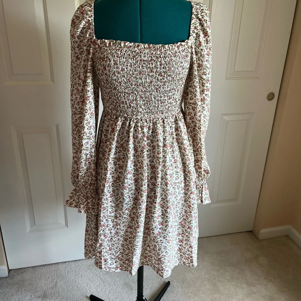 Cora Baby Doll Smocked Floral Dress - Picture 2 of 7